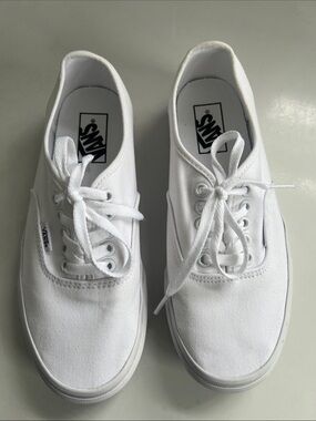 Vans White Canvas Low-Top Sneakers